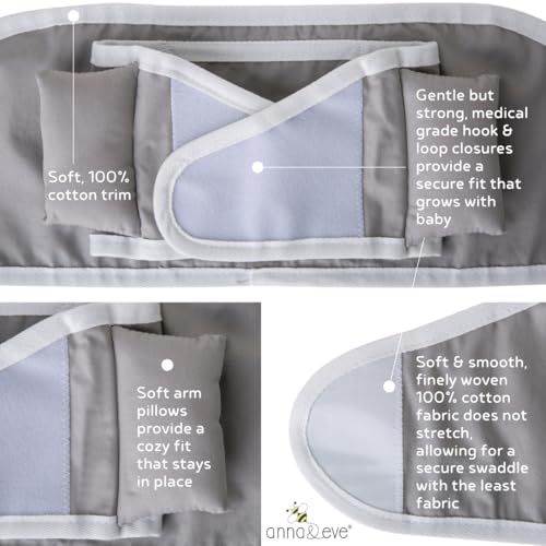 Anna Eve Baby Swaddle - Adjustable Arms Only for Newborns