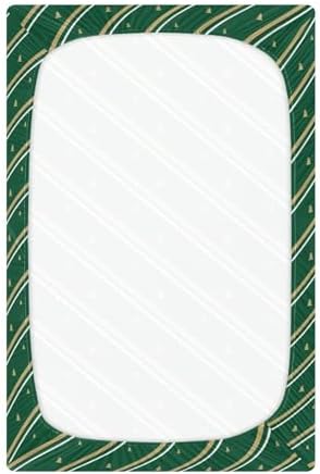 KICPOAY Christmas Striped Crib Sheets for Baby Toddler