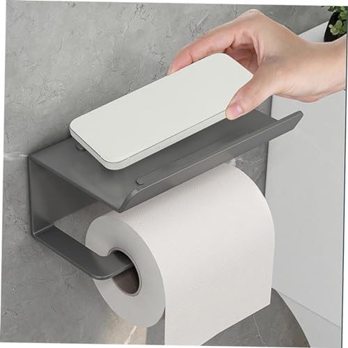 Amosfun Wall-Mounted Toilet Paper Holder with Shelf 1