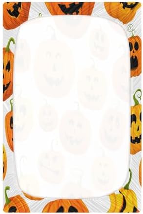 FUGIDOG Halloween Pumpkin Crib Sheets for Boys Girls 1
