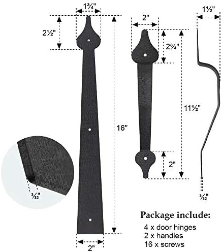 WINSOON Black Steel Garage Door Hardware Set