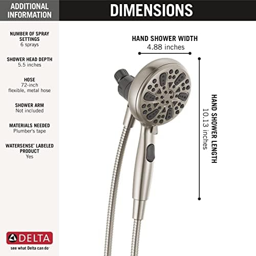 DELTA 75609SN SureDock Handheld Showerhead Stainless 1