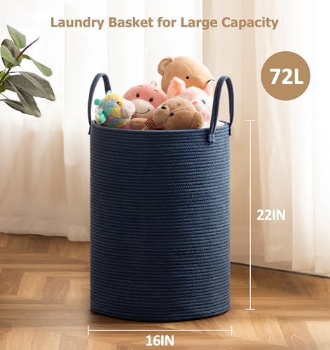 Joybest 72L Woven Laundry Basket in Blue