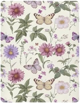 Wassud Violet Wildflowers Crib Sheets Pack and Play 27x39