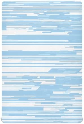 Abstract Blue Lines Fitted Crib Sheets for Baby Toddler