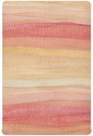 KICPOAY Orange Yellow Watercolor Stripes Crib Sheet