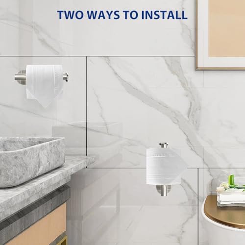 Gewtur Toilet Paper Holder Self Adhesive Brushed Nickel Stainless Steel