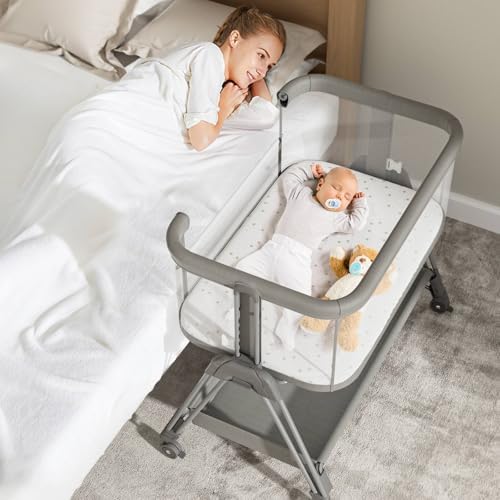 Fodoss Bedside Bassinet with Wheels and Storage
