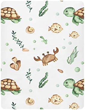 Kigai Watercolor Sea Turtles Crib Sheets 52x28