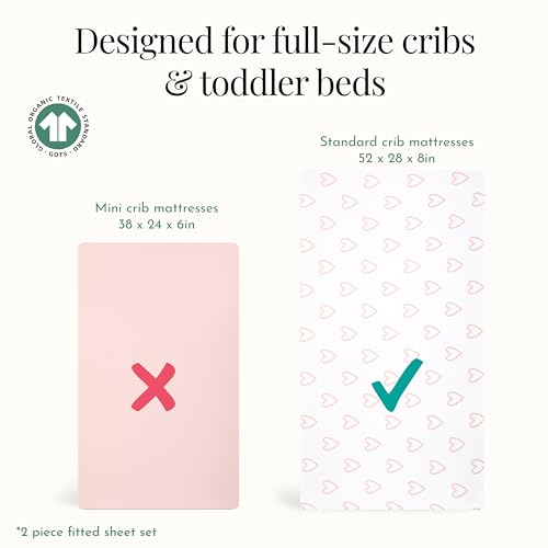 Evolur I Heart You Crib Sheet Set 2 Pack