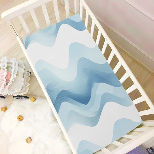Wassud Navy Blue Crib Sheets Set for Boys Girls 1