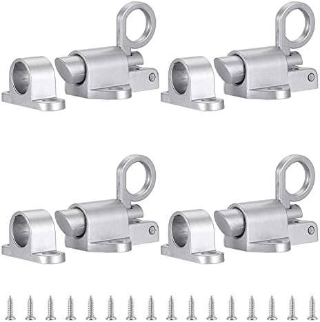 Sumnacon 4Pcs Aluminum Alloy Door Latch with Screws Silver