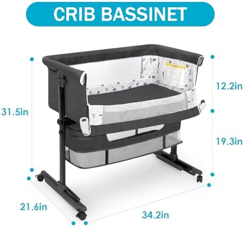 YADAQE Baby Bassinet Bedside Sleeper Portable Crib