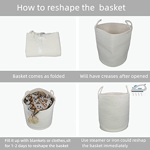 Cotton Rope Laundry Hamper with Handles 15x18 1