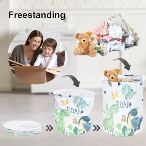 Clastyle Dinosaur Collapsible Laundry Hamper Green