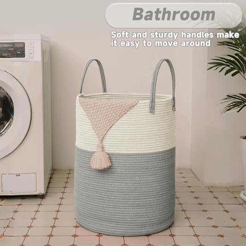 JMvicyroam Large Woven Storage Basket 80L Cotton Rope Hamper