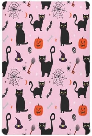 FUGIDOG Halloween Crib Sheets Soft Breathable Baby Bedding