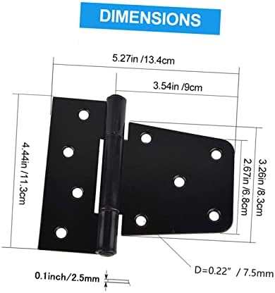 3pcs Heavy Duty Cast Iron Gate Hinges Black