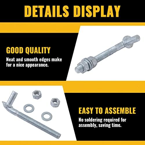 VIVIDA 8 J Bolt Gate Hinge 2 Pack - Heavy Duty Galvanized Steel