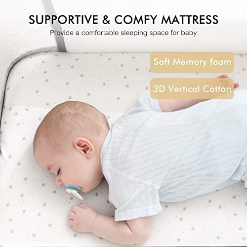 Jimglo 3 in 1 Baby Bassinet with Wheels and Mattress