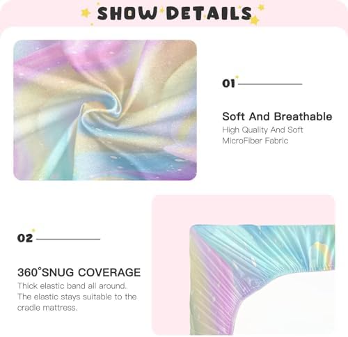 Wassud Colorful Wave Crib Sheets Pack