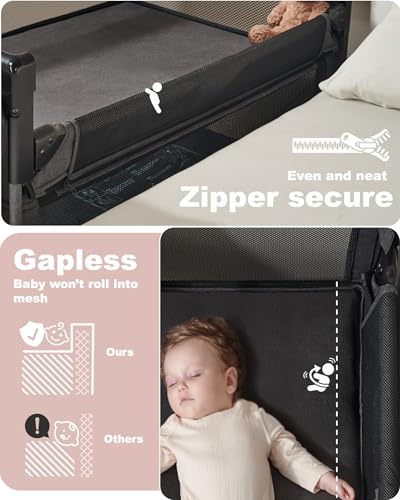 AirClub 4 in 1 Baby Bassinet Bedside Sleeper with Wheels Brakes
