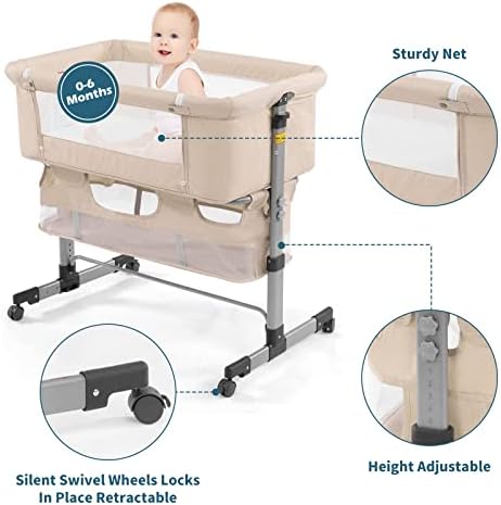 3in1 Bedside Crib with Mosquito Net for Baby