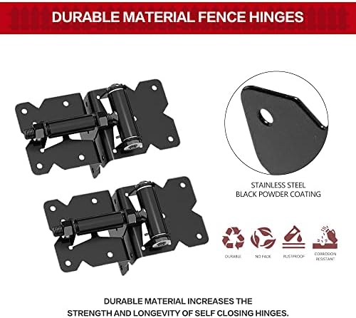Usumairu Self Closing Gate Hinges - Heavy Duty Black