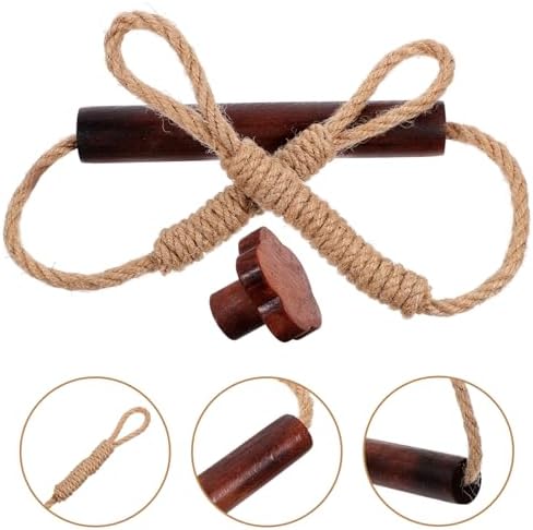 Cabilock Wood Rope Toilet Paper Holder Wall Mount Decor