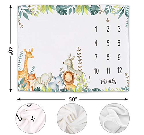 Ckewfaz Popfavors Safari Baby Growth Chart Blanket