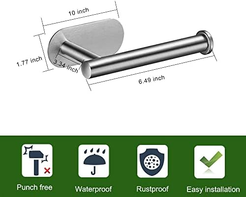 Self Adhesive Toilet Paper Holder 2 Pack Silver