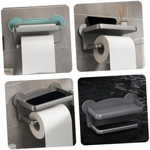 Wall Mounted Toilet Paper Holder with Shelf for Bathroom