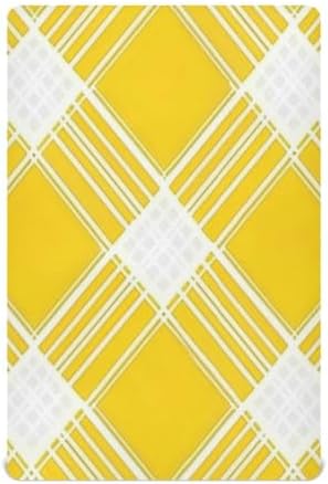 Wassud Yellow Gingham Crib Sheets for Boys Girls