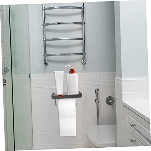 Toilet Paper Holder Wall Mount with Shelf Multipurpose Bathroom Storage