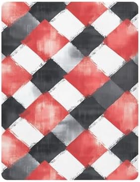 Wassud Red and Black Gingham Crib Sheets Set