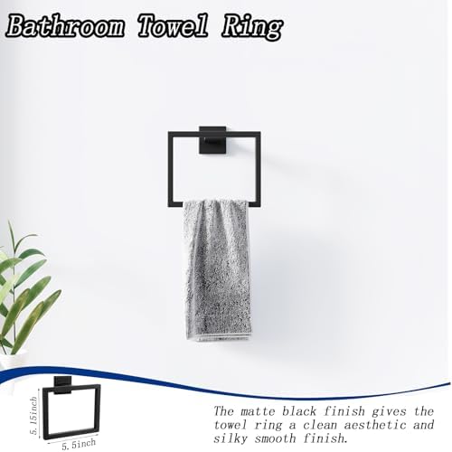 10-Piece Matte Black Towel Bar Set for Bathroom 1