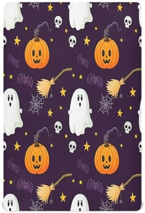 FUGIDOG Halloween Boo Crib Sheet Set