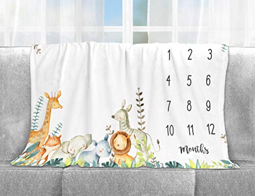 Ckewfaz Popfavors Safari Baby Growth Chart Blanket