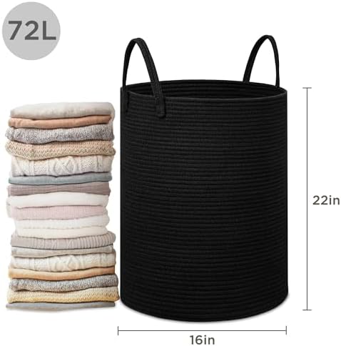 Joybest 72L Woven Laundry Basket - Black