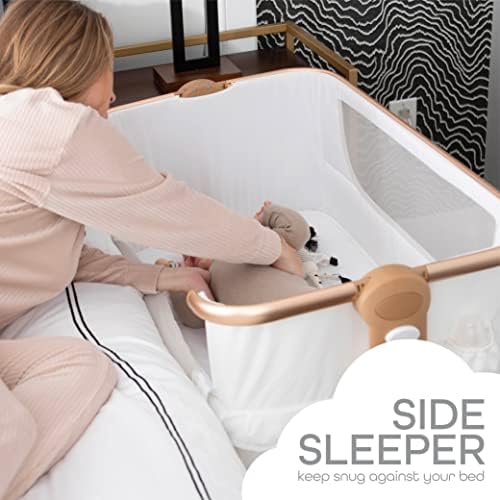 KoolerThings Bedside Bassinet with Storage Portable Crib for Newborn