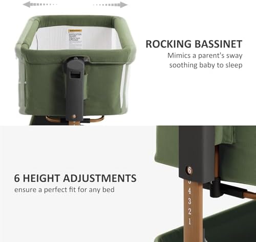 LovliTod Baby 3 in 1 Bassinet with 6-Height Adjustability