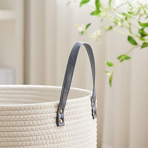 VIPOSCO Tall Laundry Basket with Leather Handle