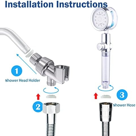 ANTOWER LED Shower Head with Handheld Set