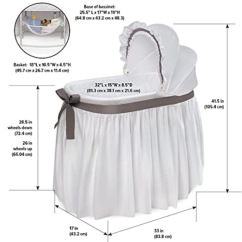 Badger Basket Wishes Bassinet with Bedding and Storage