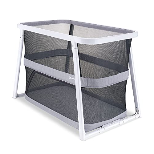 Joovy Coo Bassinet Portable with Storage and Rocking Playpen Gray