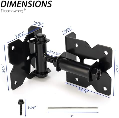 Dreamxiang Non-Weld Self Closing Gate Hinges 4-Pack