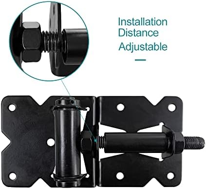 Usumairu 2 Pack Self Closing Gate Hinges Black Heavy Duty
