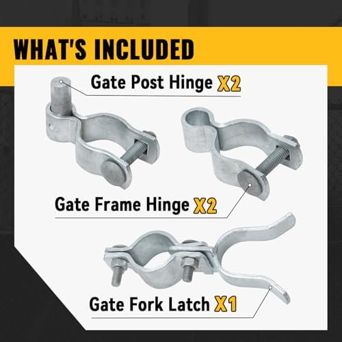 VIVIDA 1-38 Chain Link Gate Hinge Latch Kit Galvanized Steel