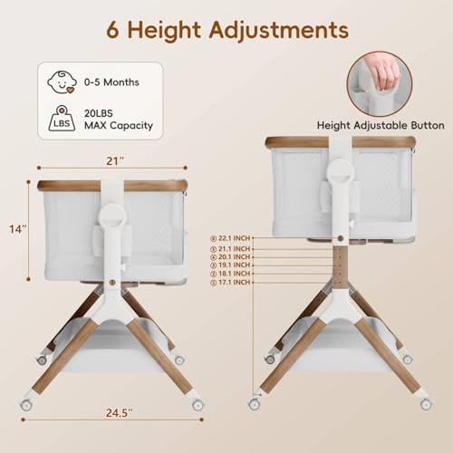 Starmons Bassinet Bedside Sleeper with Rocking Motion