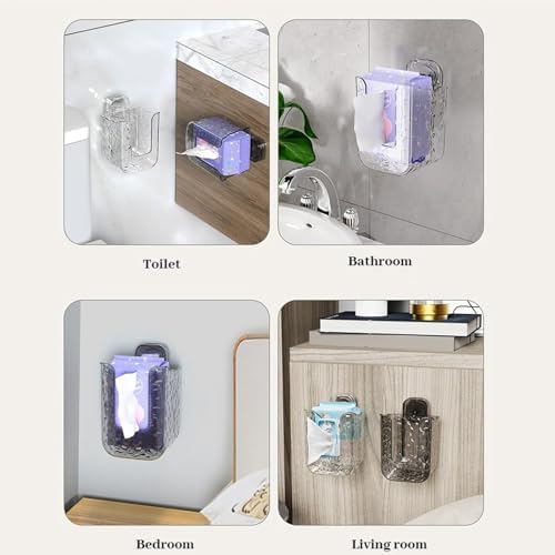 Annewi Wall Mount Tissue Box Holder - No Drilling Grey